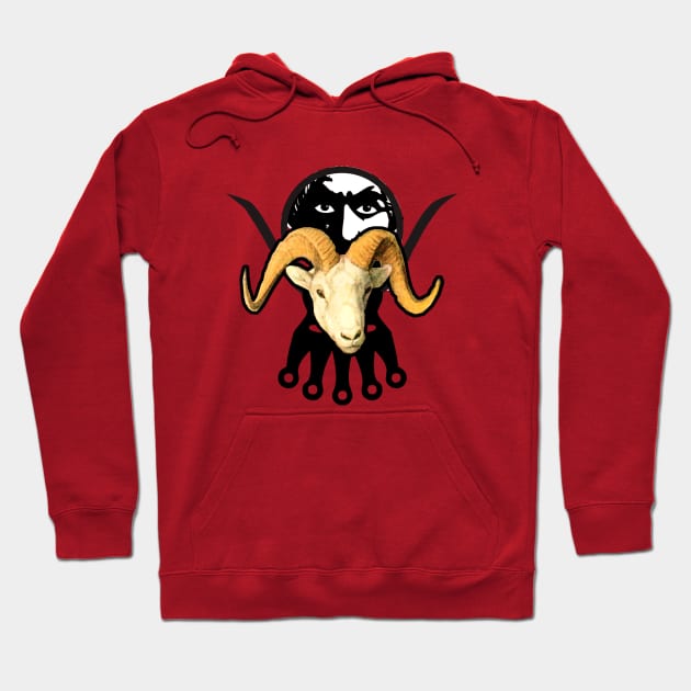 Goat head with horn and eyes that see Hoodie by Marccelus